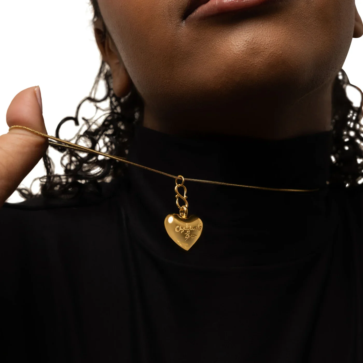 Free Palestine Heart Necklace - Image 3