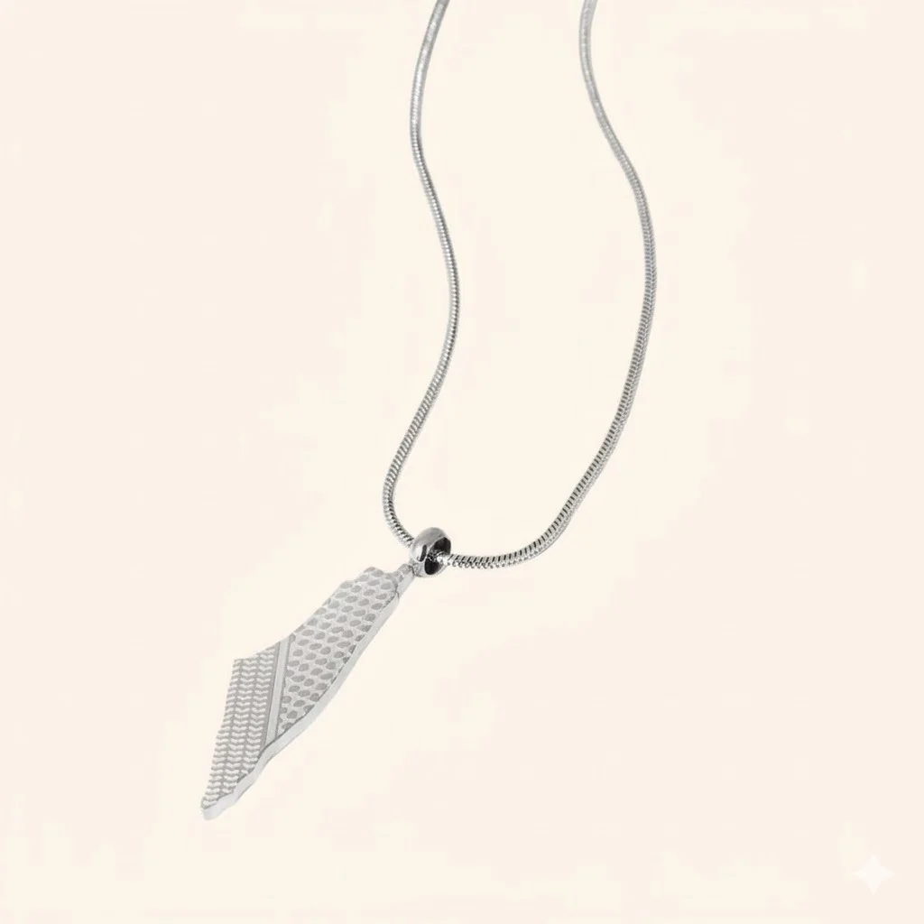Palestine Keffiyeh Map Necklace - Image 5